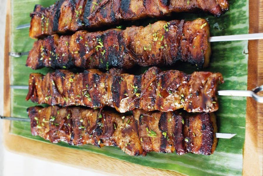 Pork belly skewers. 2 per order. It will blow your mind. - Picture